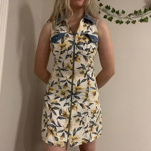 Vintage 90s y2k Paris Blues Sundress Size 5